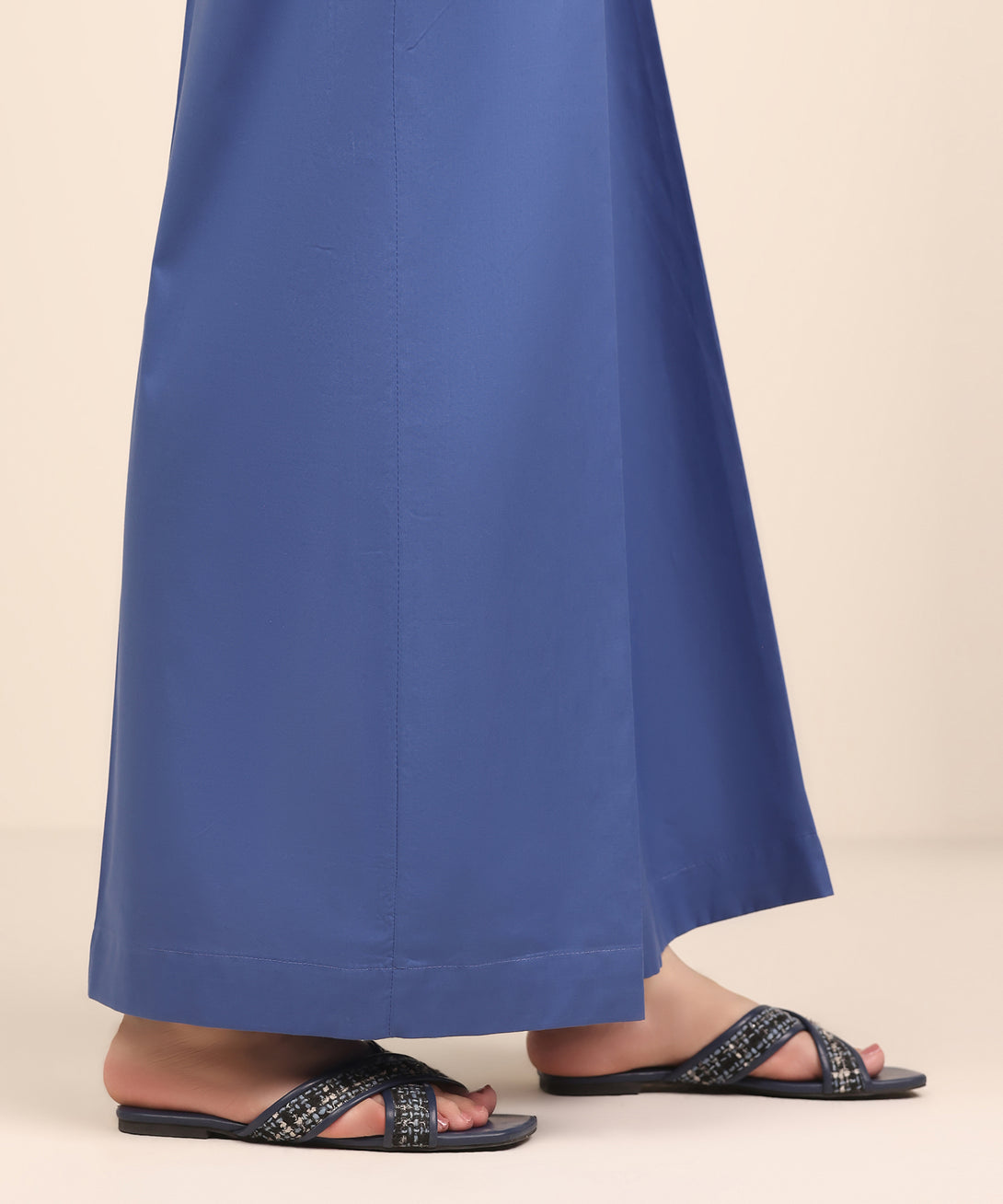 Women's RTW Cambric Blue Dyed Flared Pants