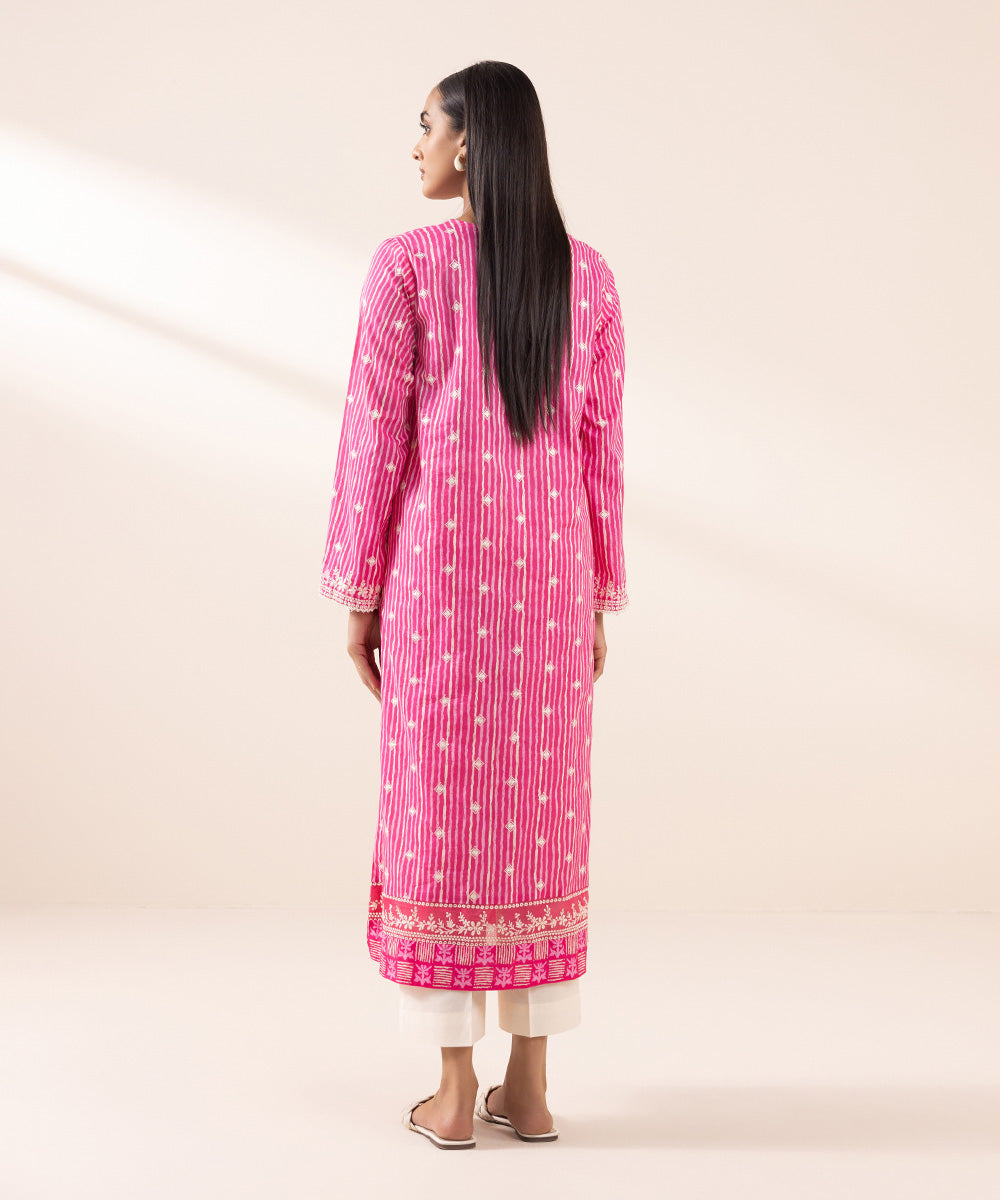 Women's Pret Lawn Pink Embroidered A-Line Shirt