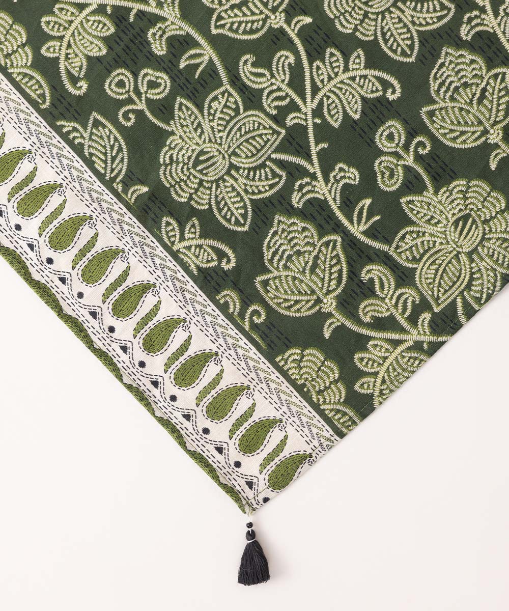 Khaddar Green Printed Dupatta