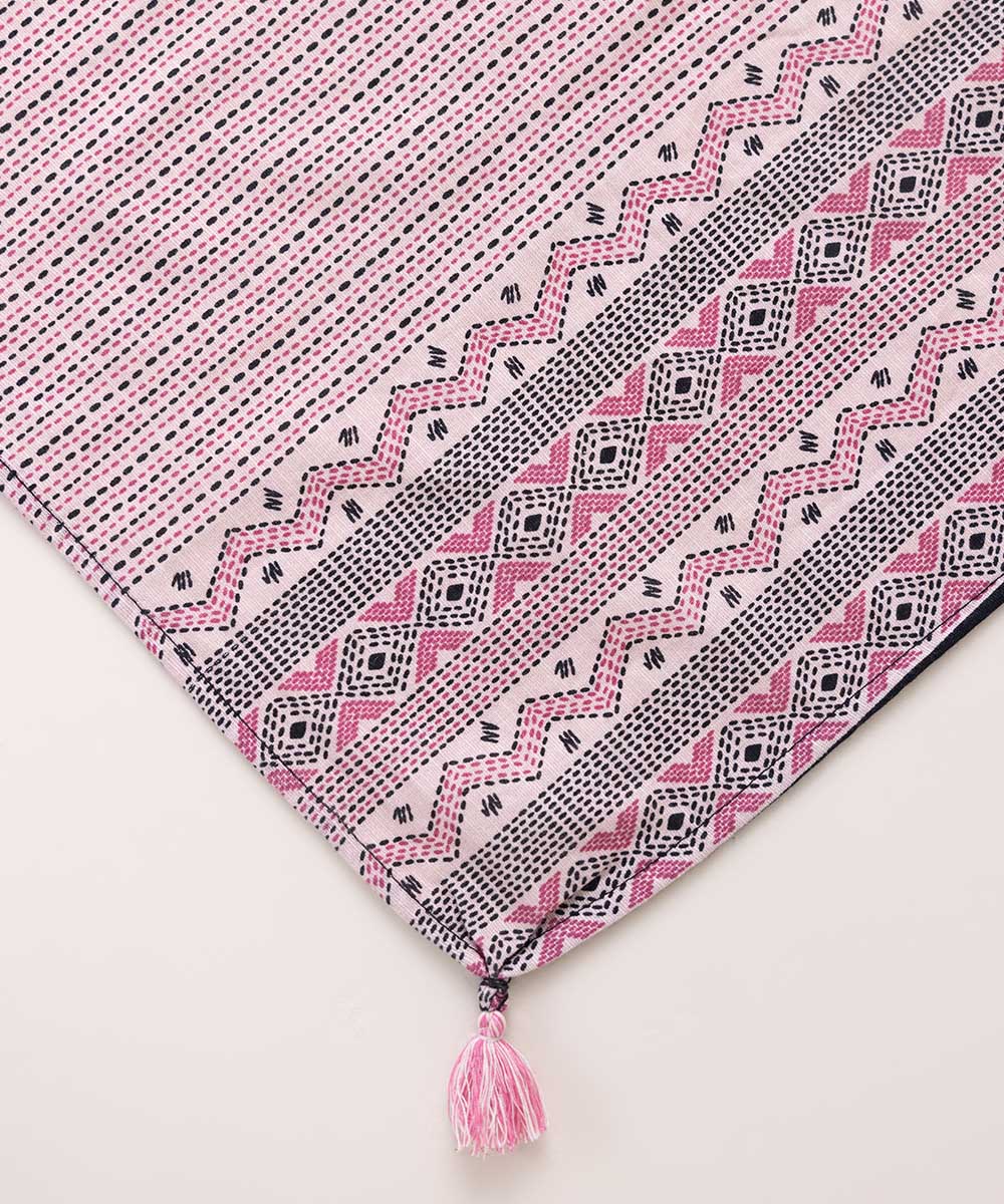 Khaddar Pink Printed Dupatta