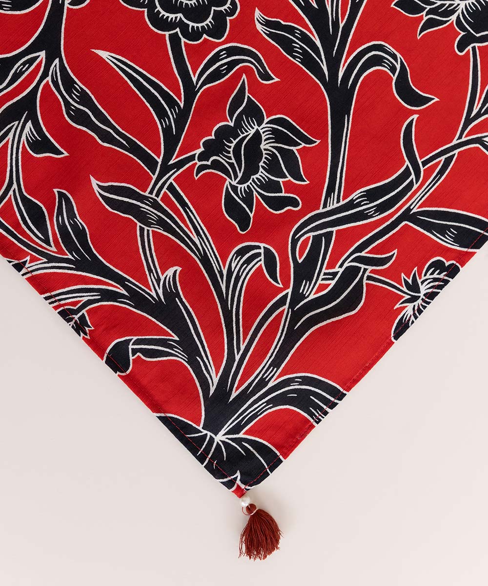 Khaddar Red Printed Dupatta