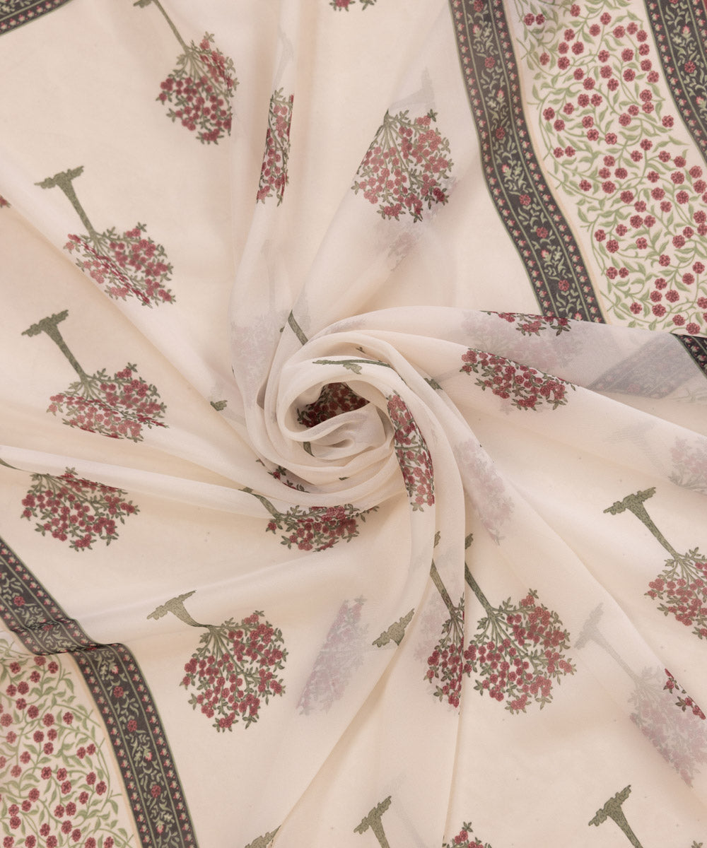 Blended Tissue Off White Printed Dupatta