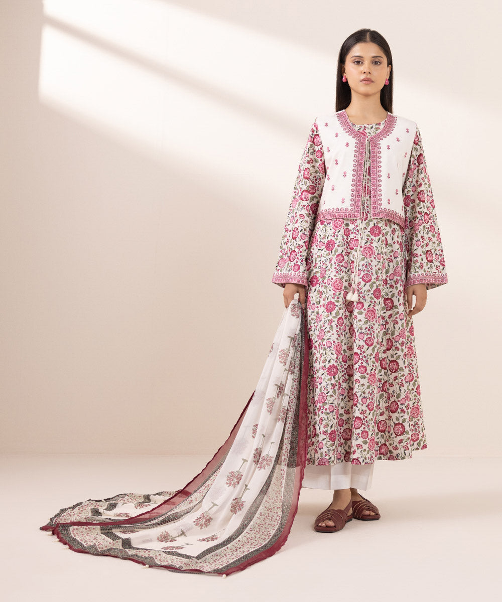 Blended Tissue Off White Printed Dupatta