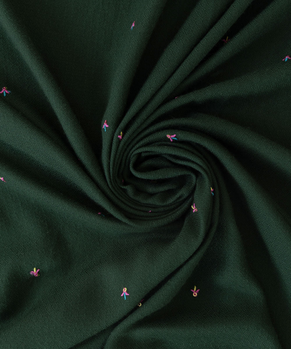 Embroidered Green Blended Shawl