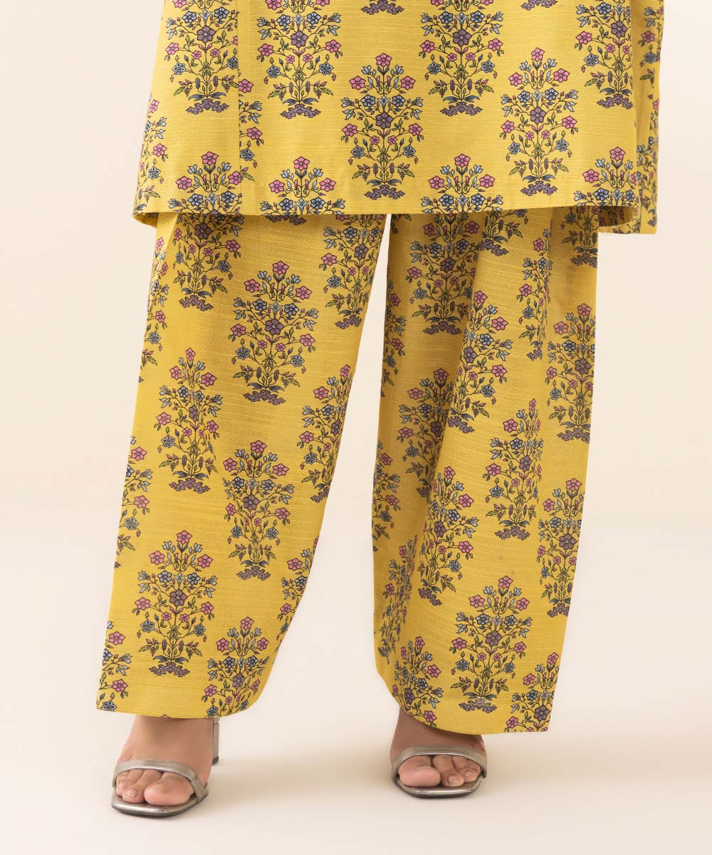 Women's Unstitched Embroidered Mustard Light Khaddar Three Piece Suit