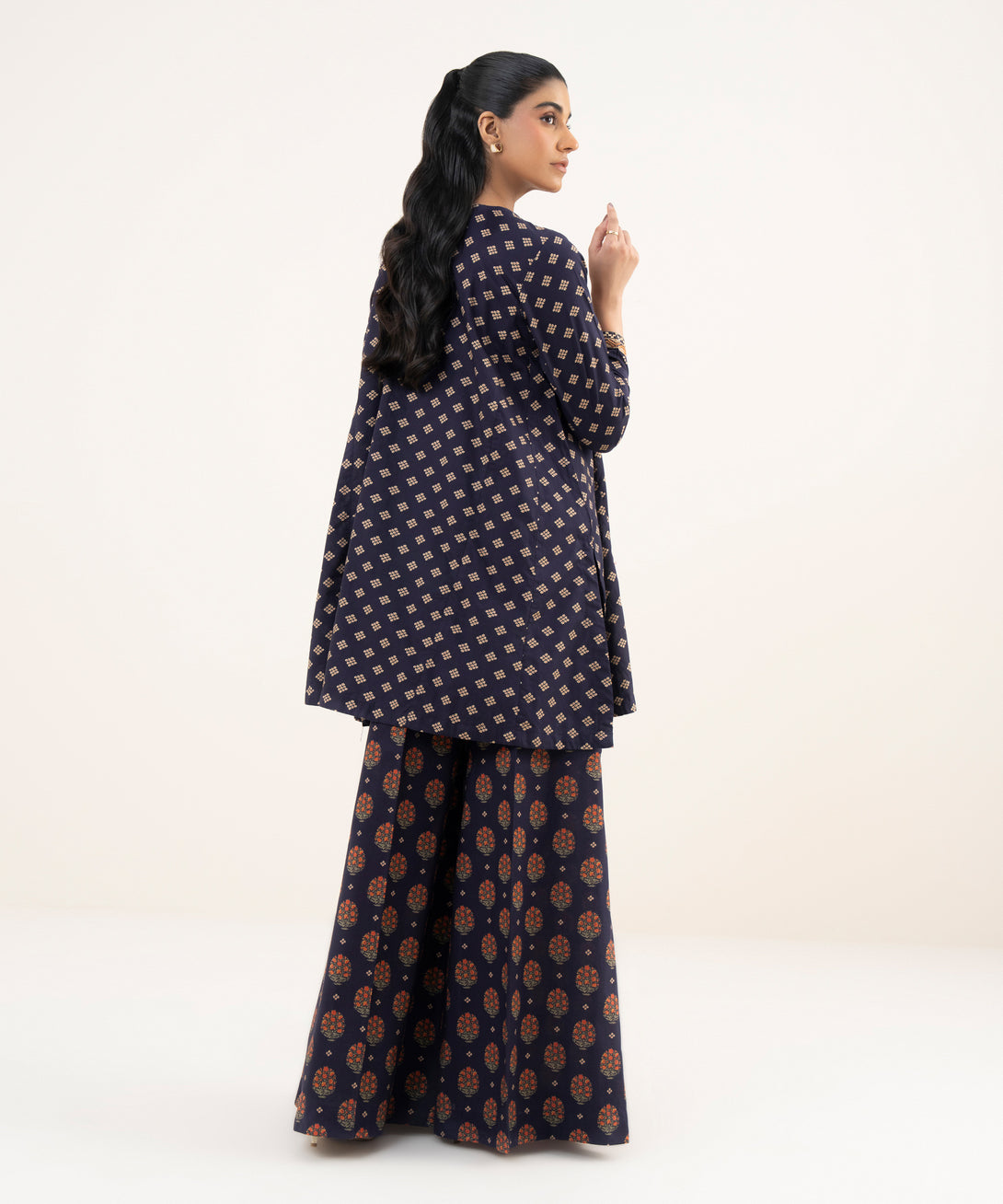 Women's RTW Cambric Blue Embroidered A-Line Shirt