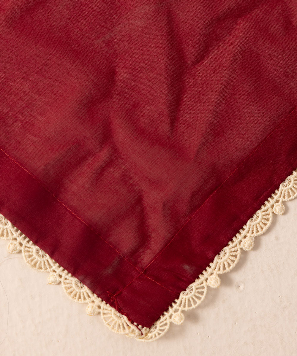 Fine Voile Red Dyed Dupatta