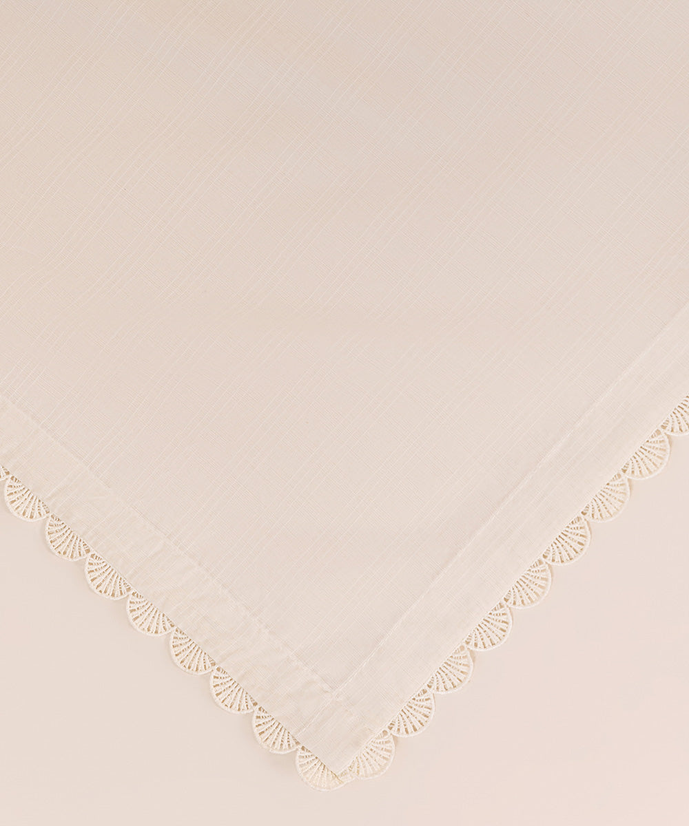 Textured Voile Off White Dyed Dupatta