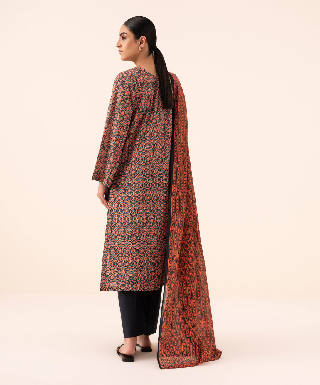 Women's Unstitched Cotton Printed Multi Three Piece Suit