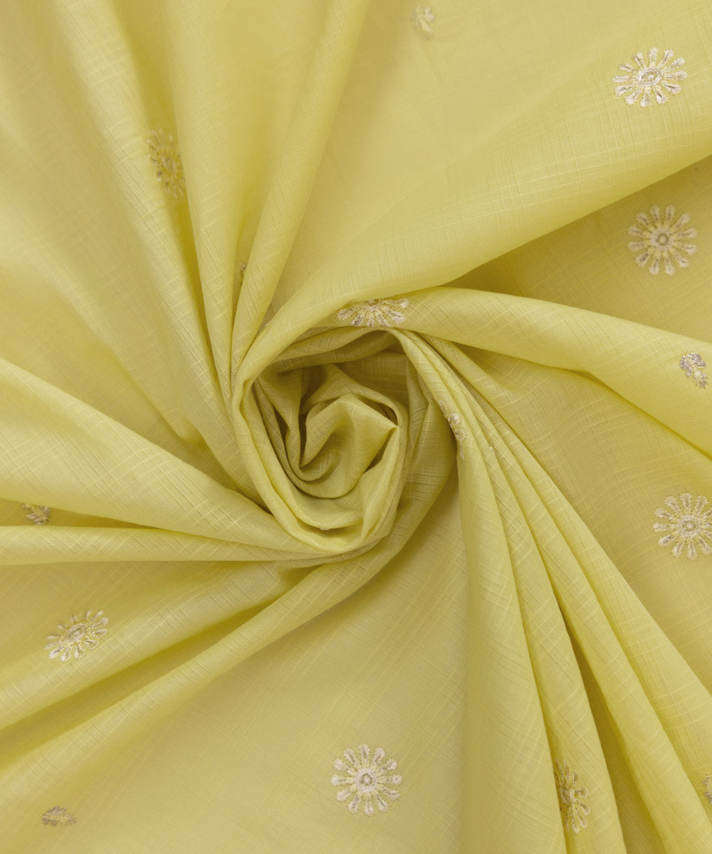 Textured Voile Yellow Embroidered Dupatta