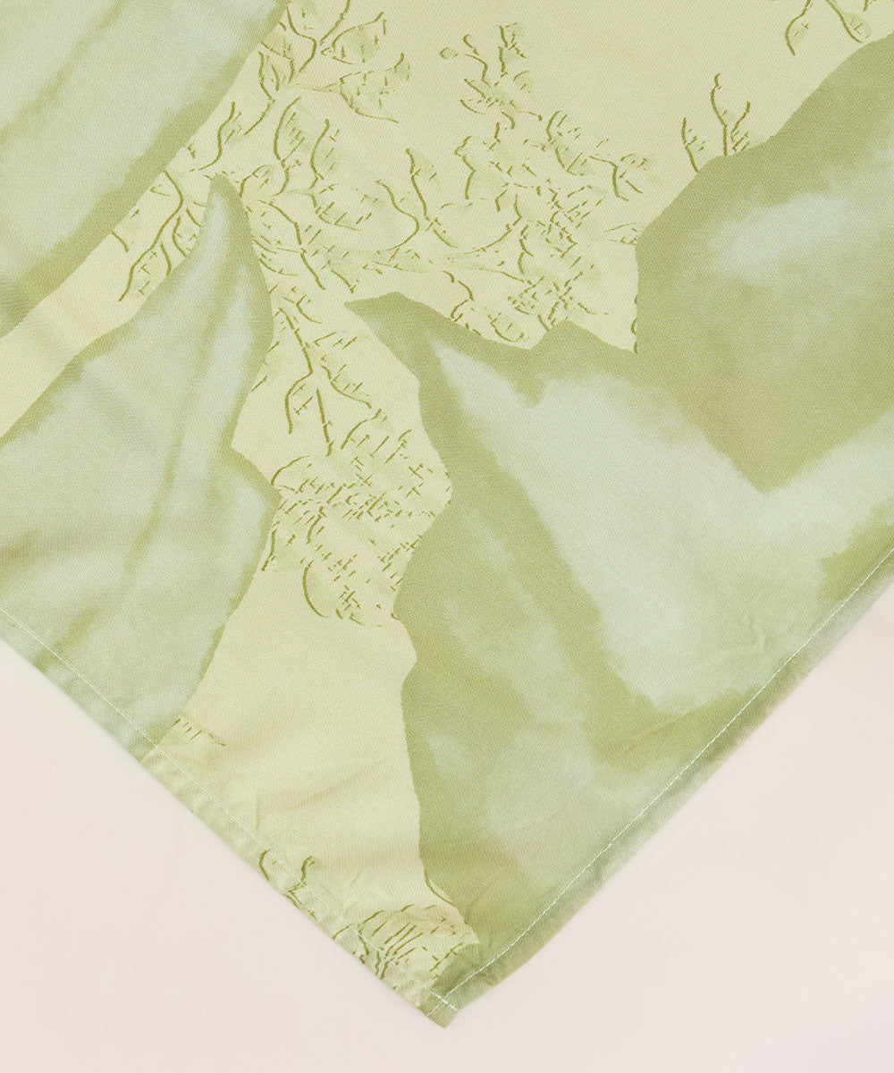 Linen Green Printed Dupatta