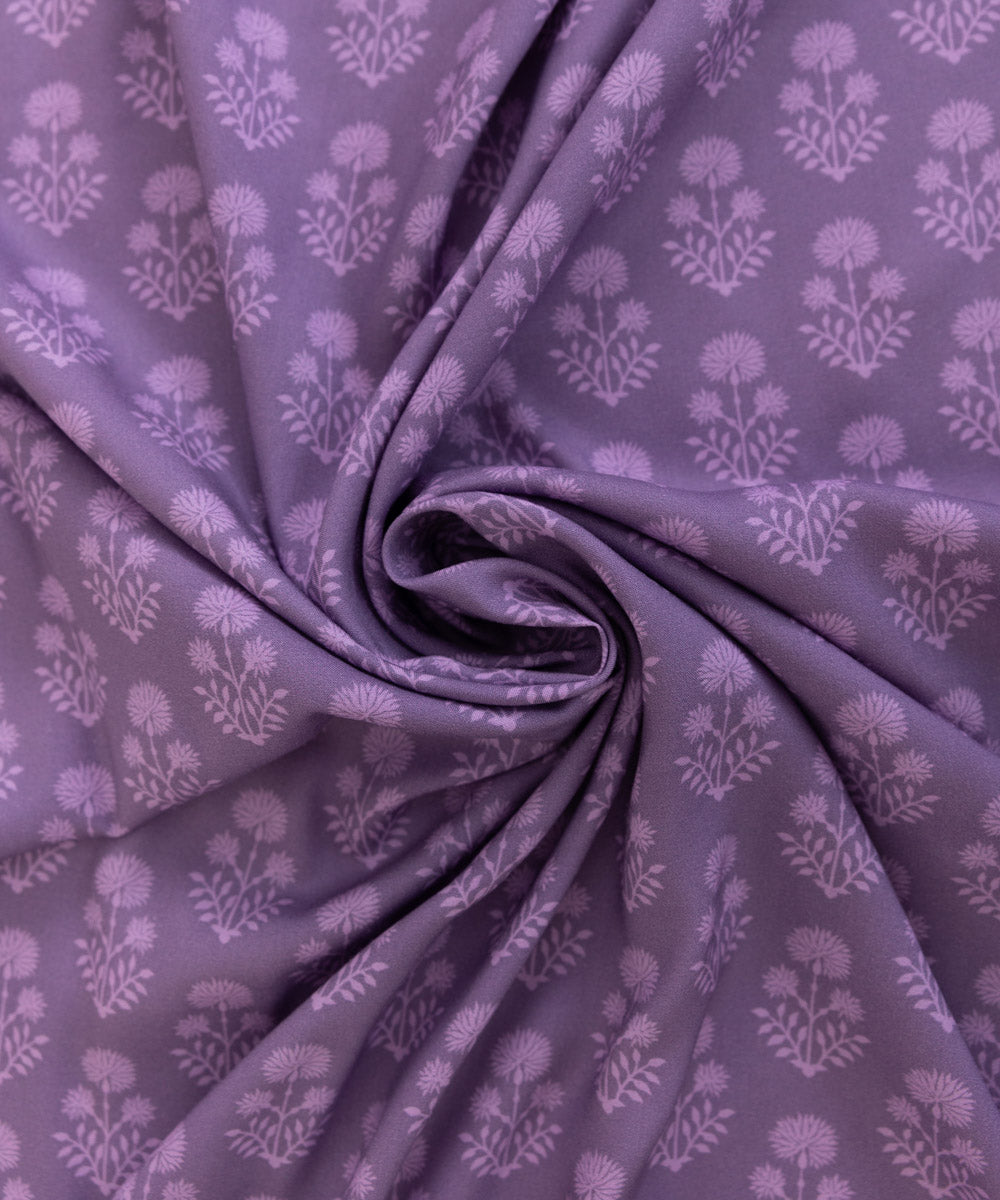 Dull Raw Silk Printed Lavender Dupatta