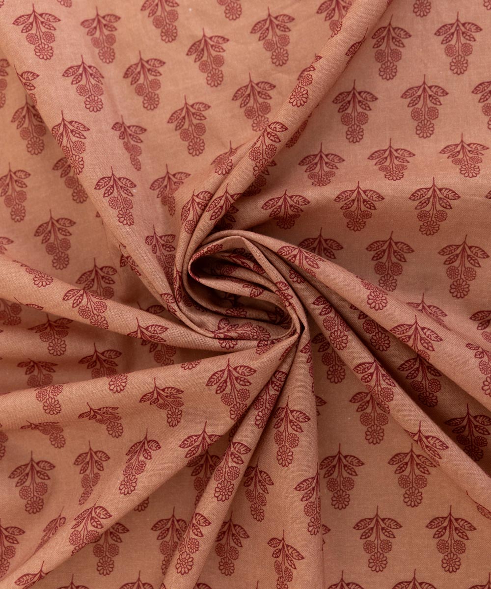 Dull Raw Silk Printed Brownish Pink Dupatta