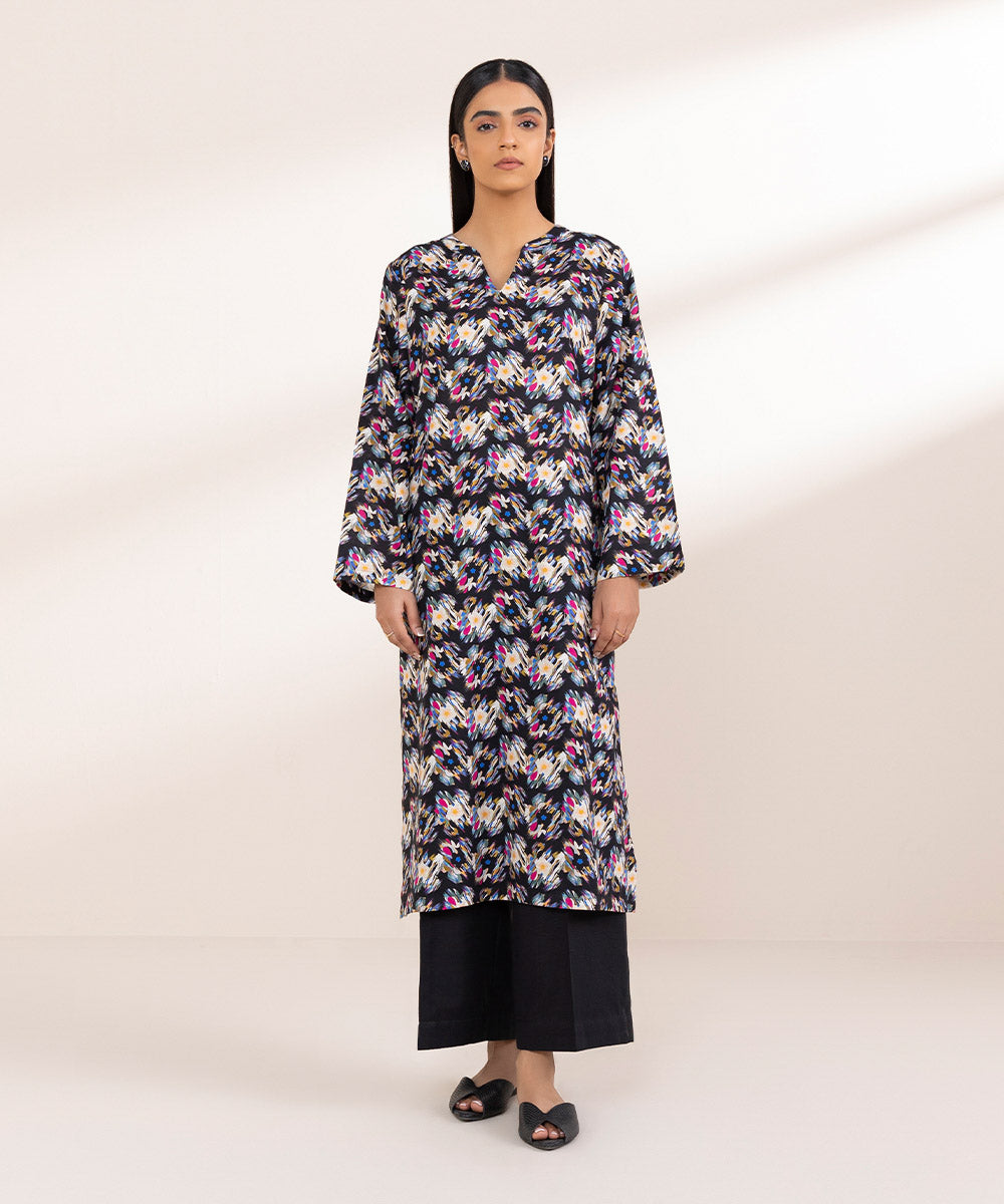 Women's Pret Khaddar Multi Printed A-Line Shirt