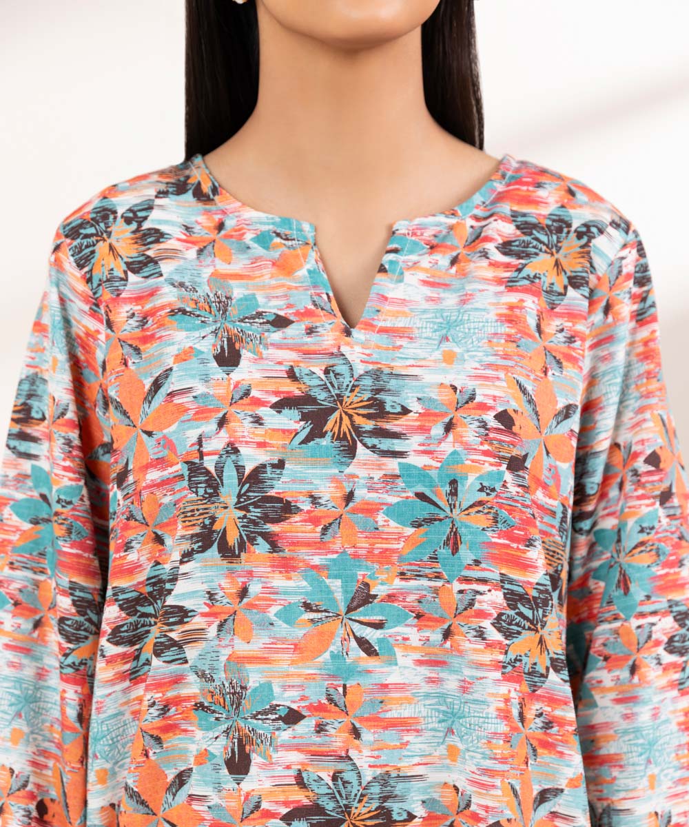 Women's Pret Khaddar Multi Printed A-Line Shirt