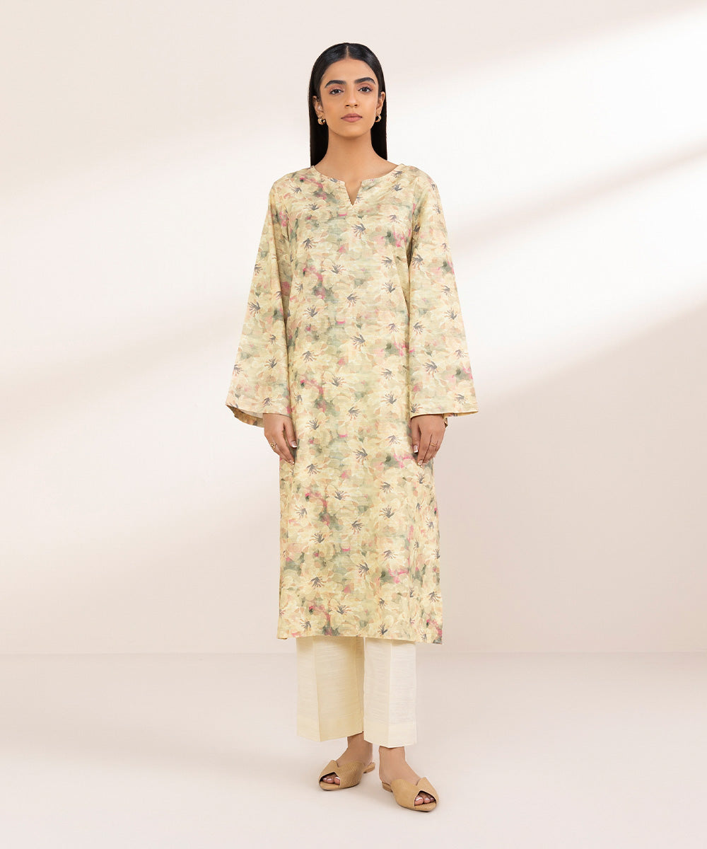 Women's Pret Khaddar Multi Printed A-Line Shirt