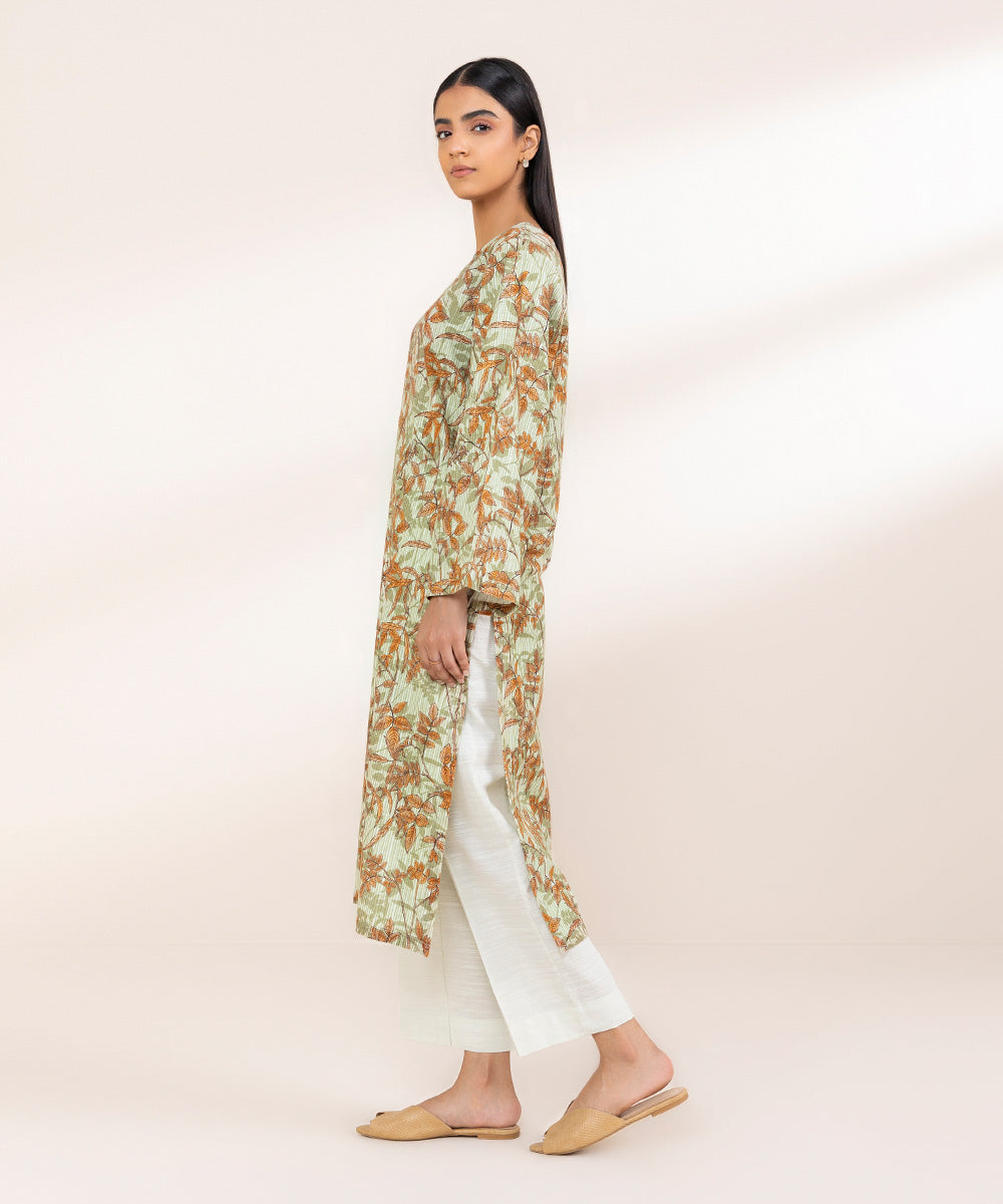 Women's Pret Khaddar Multi Printed A-Line Shirt