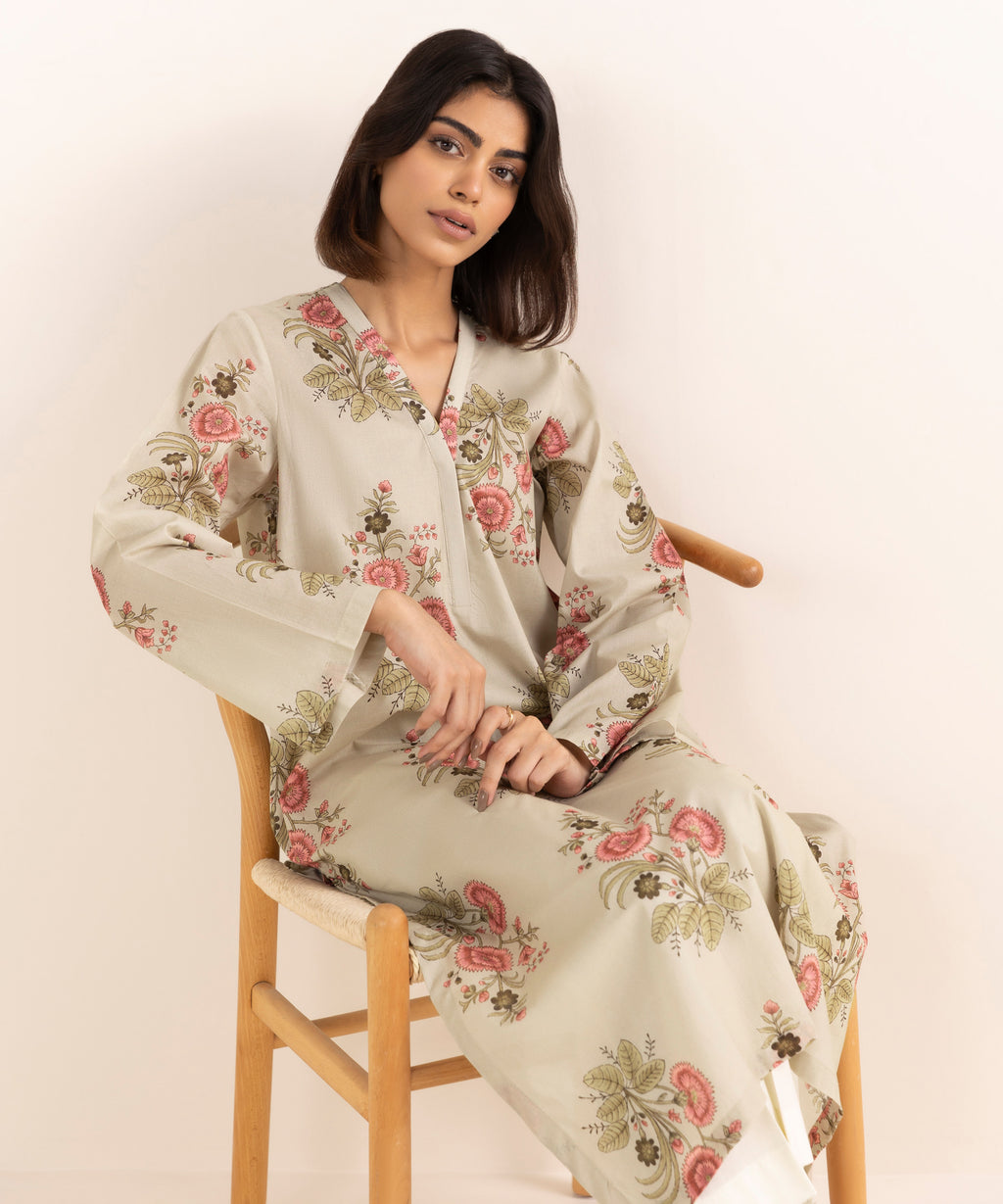 Women's RTW Lawn Multi Printed A-Line Shirt
