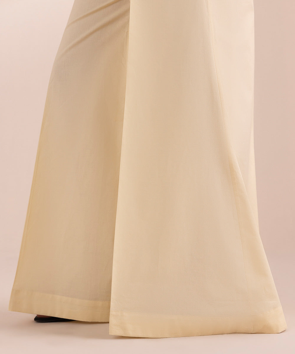 Women's Pret Cambric Off White Solid Sharara
