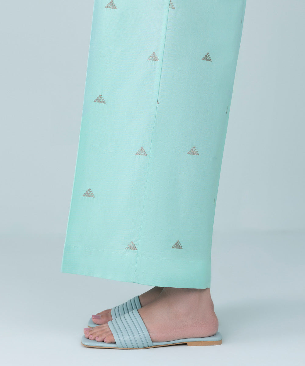 Women's Pret Cambric Embroidered Sky Blue Culottes