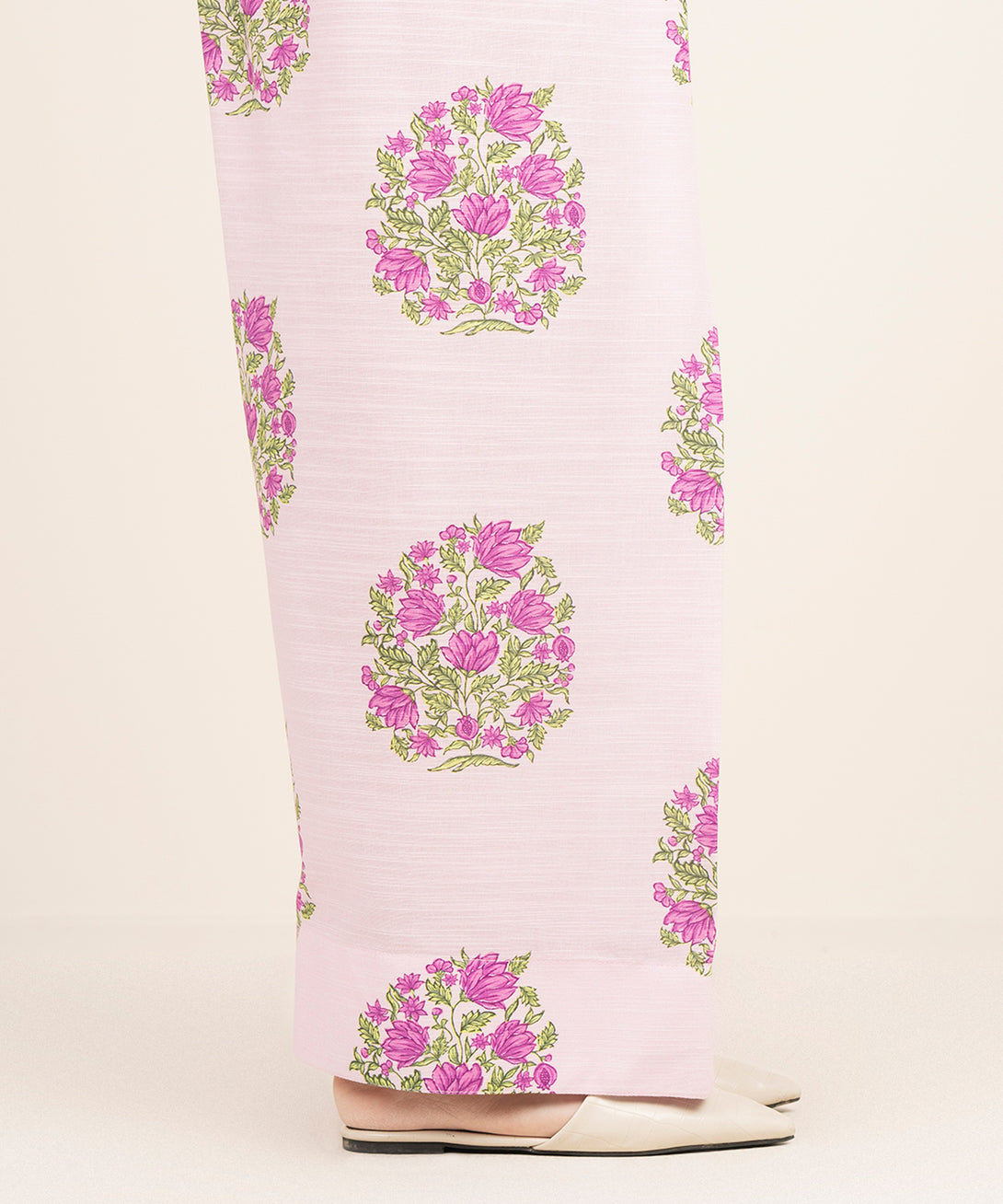 Women's RTW Cambric Purple Printed Farshi Shalwar