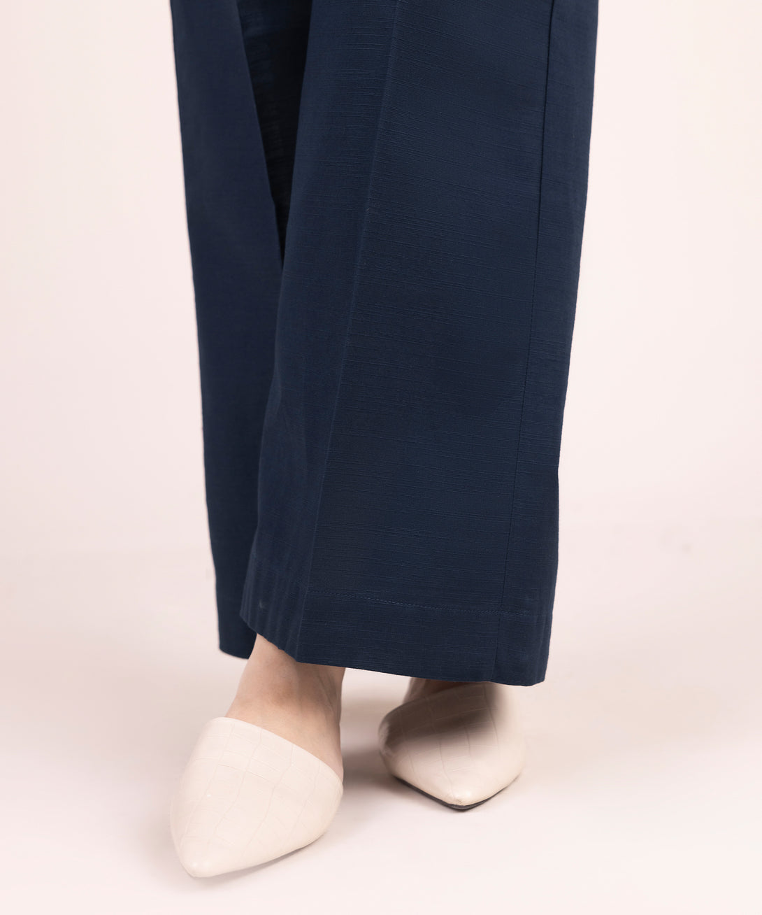 Women's RTW Cotton Solid Blue Culottes