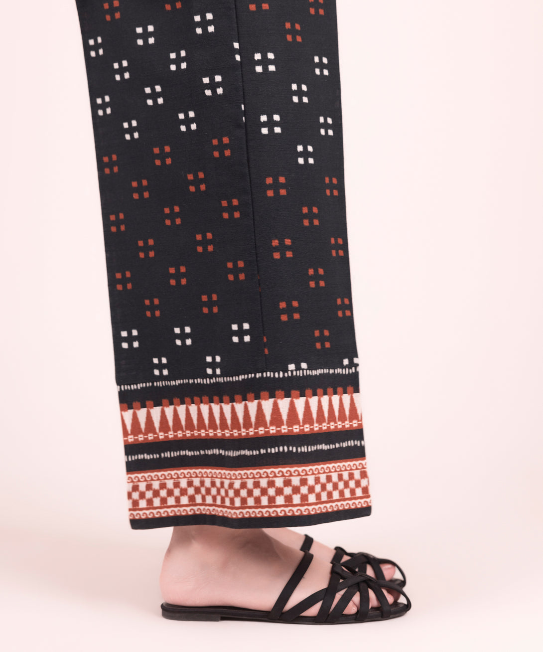 Women's RTW Cotton Printed Black Culottes