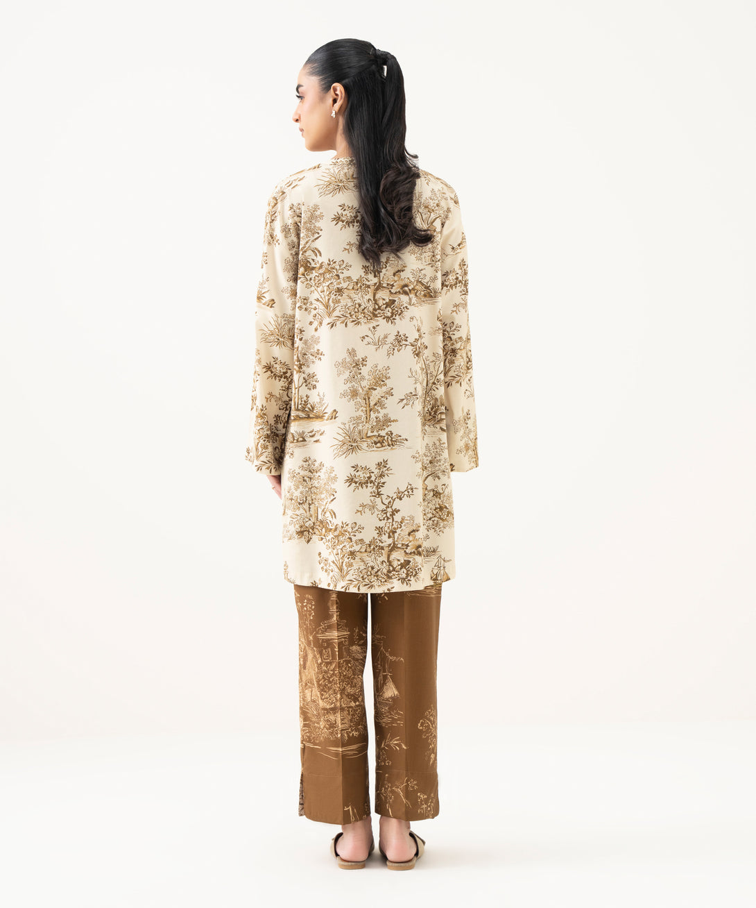 Women's RTW Lawn Printed Multi Drop Shoulder Shirt