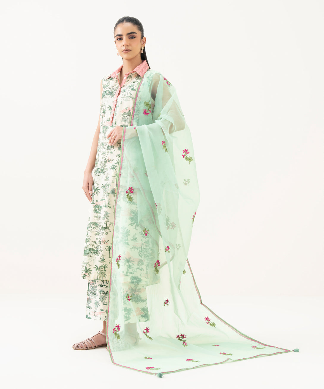 Women's RTW Lawn Printed Multi Straight Shirt