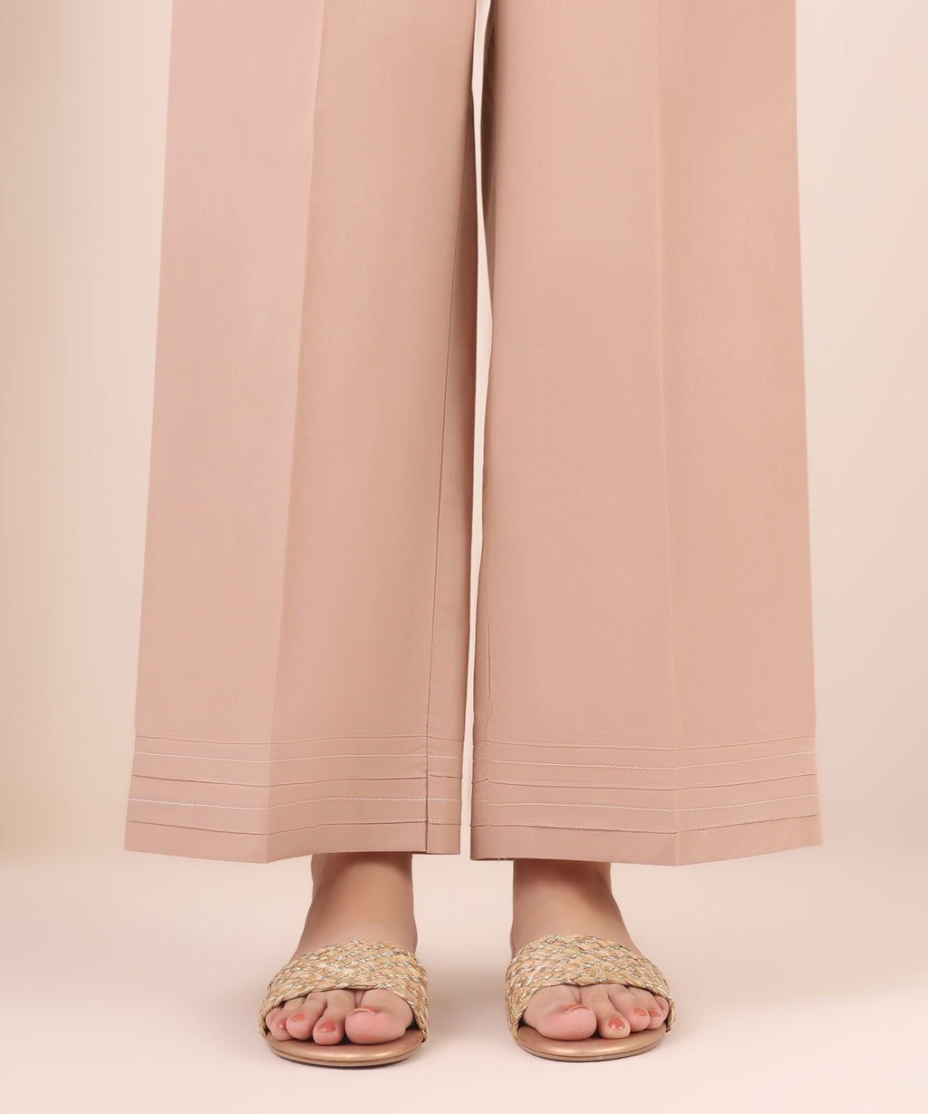 Women's RTW Cambric Beige Solid Culottes