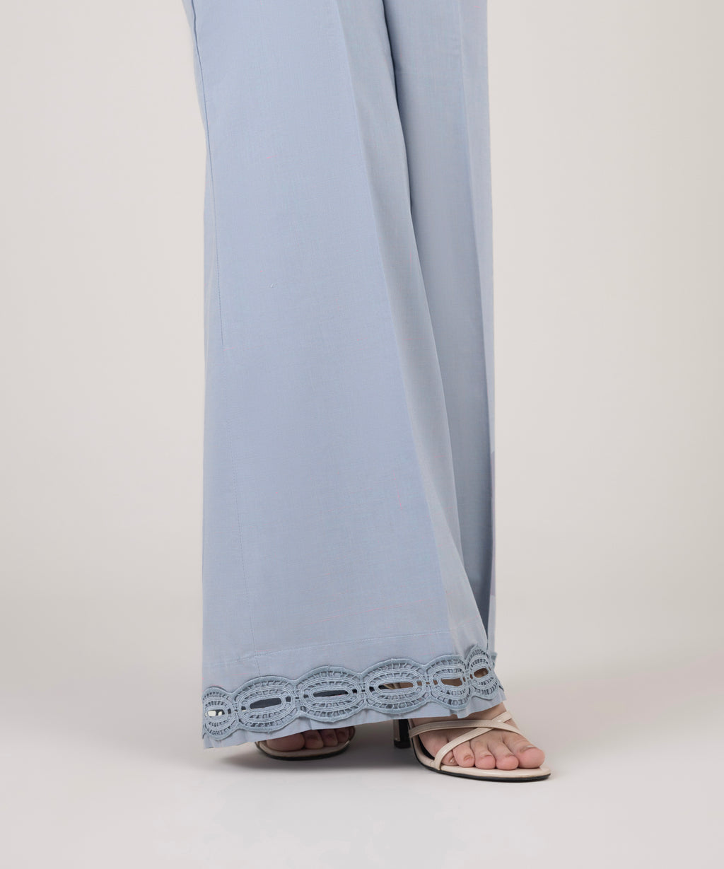 Solid Cotton Flared Pants
