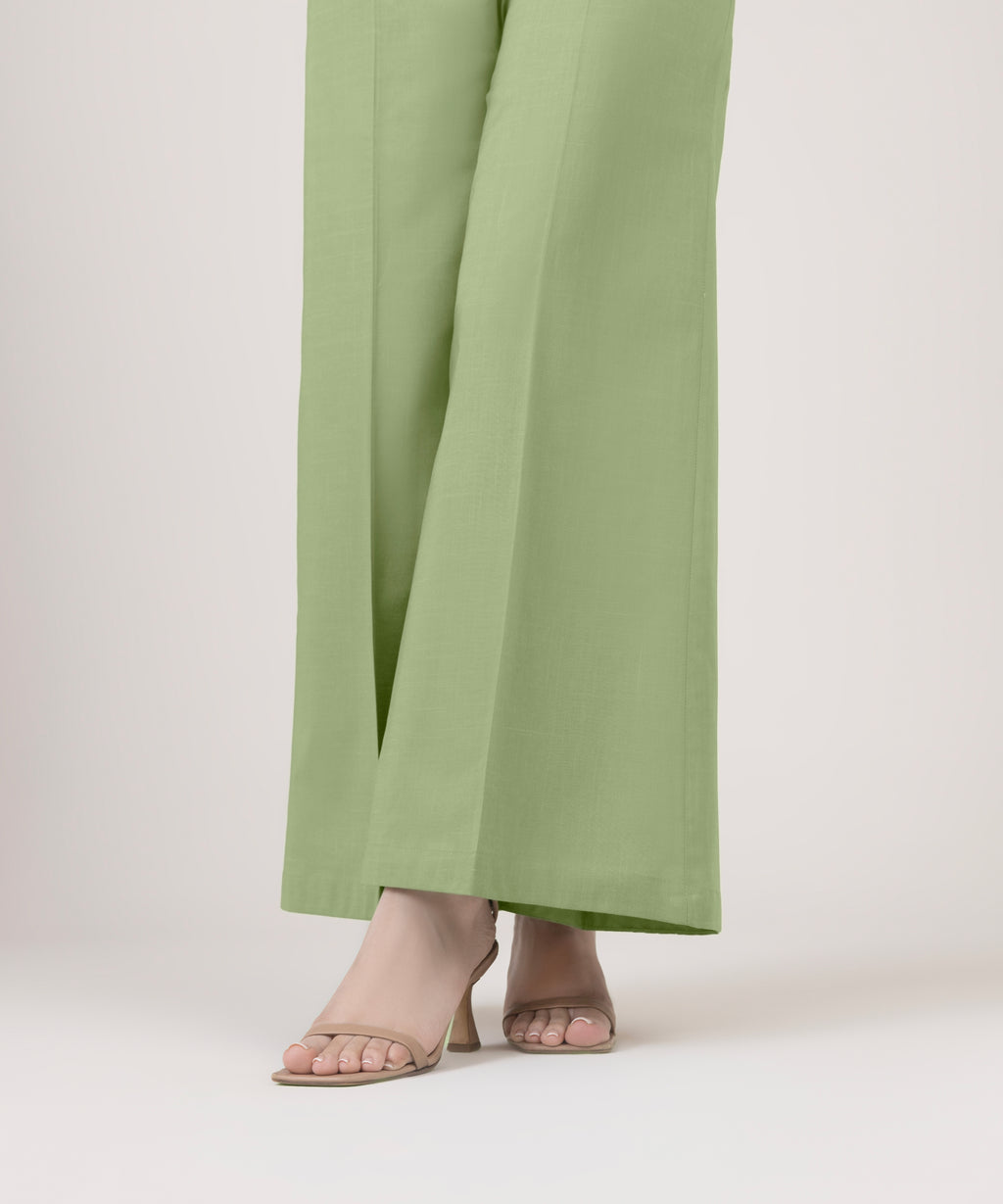 Solid Cotton Flared Pants