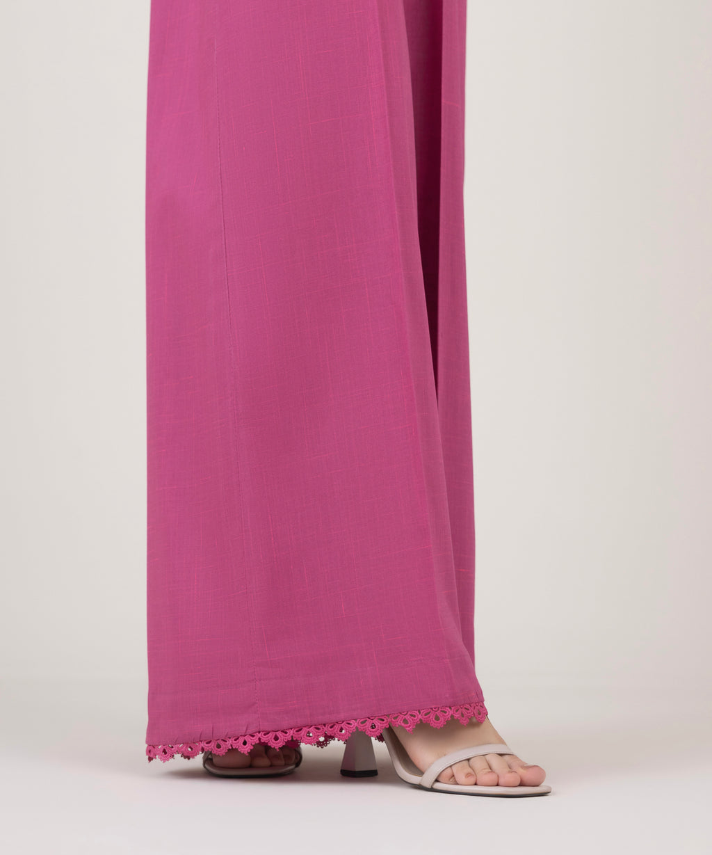 Solid Cotton Flared Pants