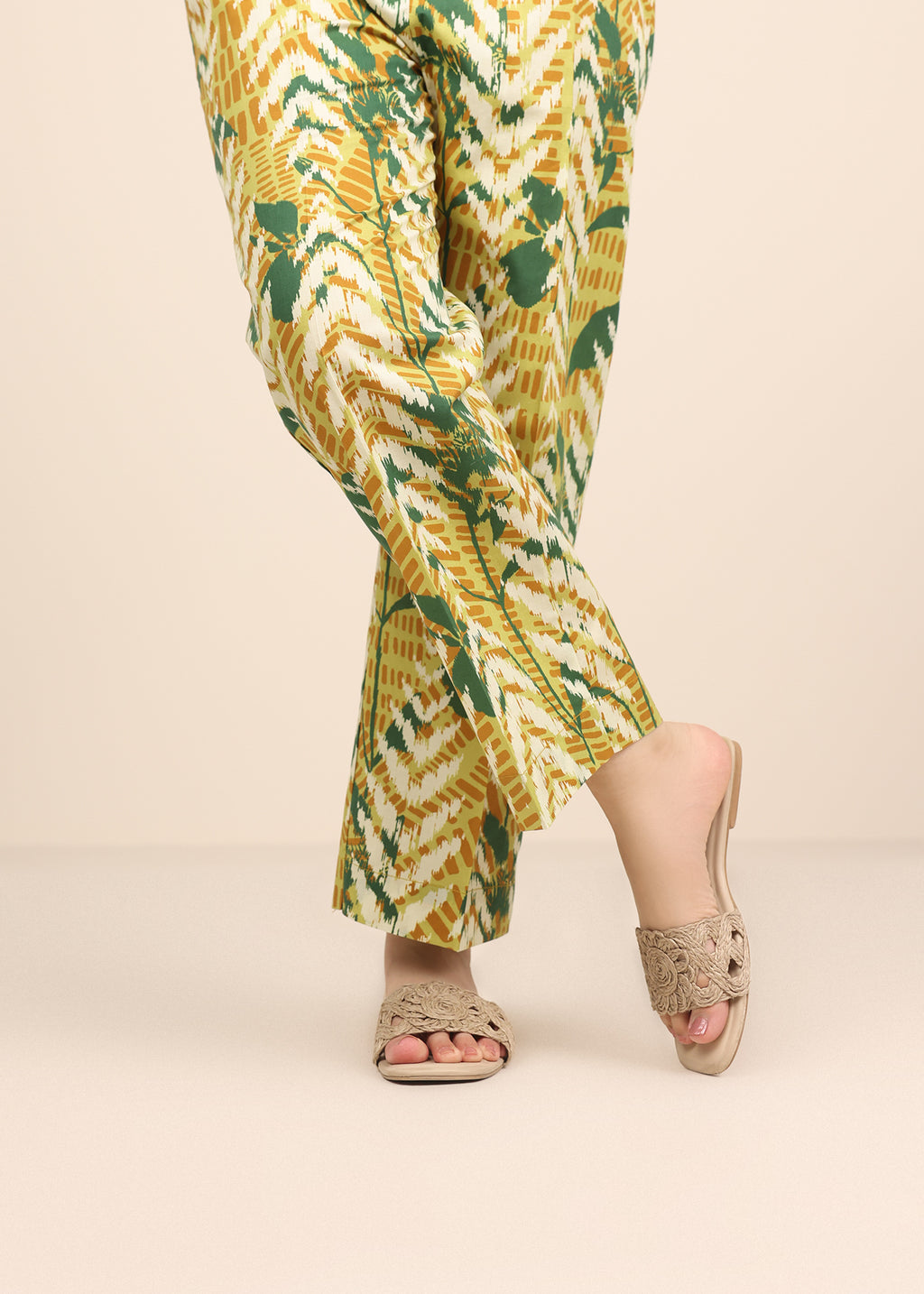 Printed Cambric Straight Pants