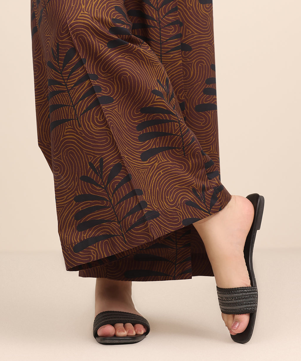 Printed Cambric Flared Pants