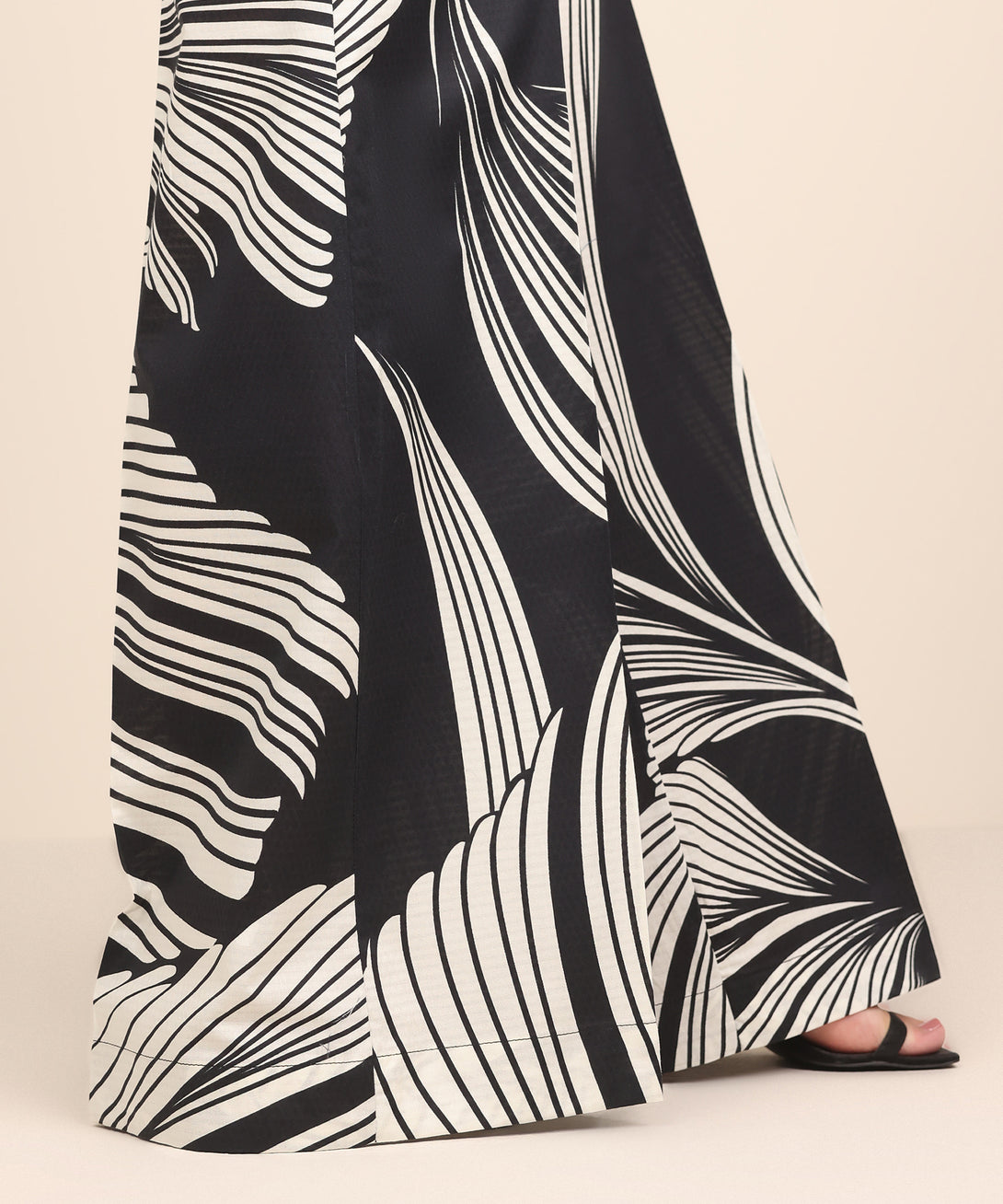 Women's RTW Textured Cotton Multi Printed Flared Pants