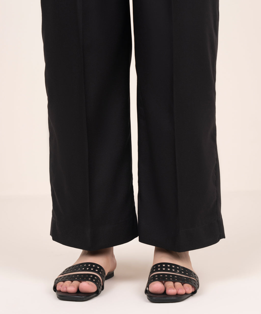 Women's RTW Dobby Black Solid Culottes