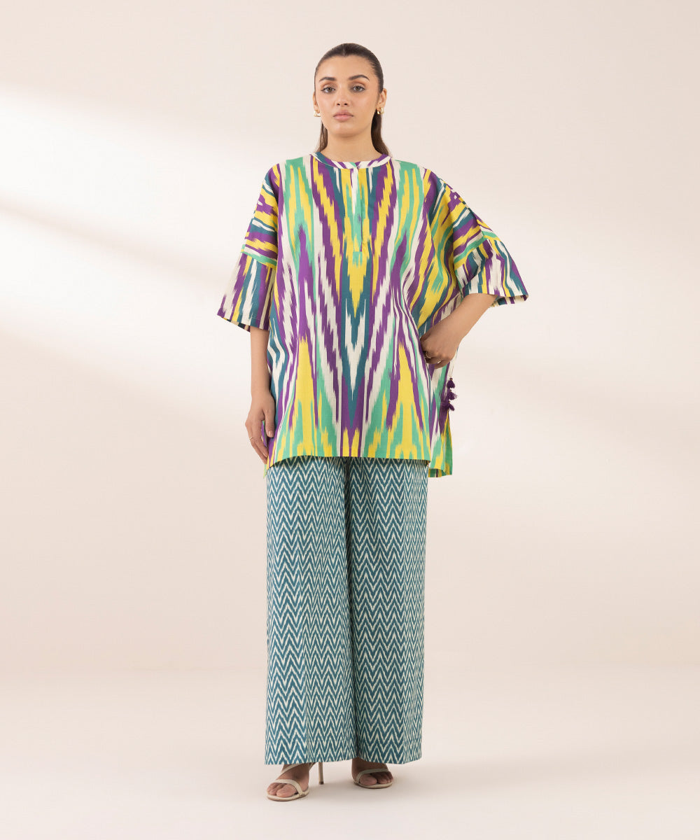 Women's RTW Cross Hatch Multi Printed Boxy Shirt