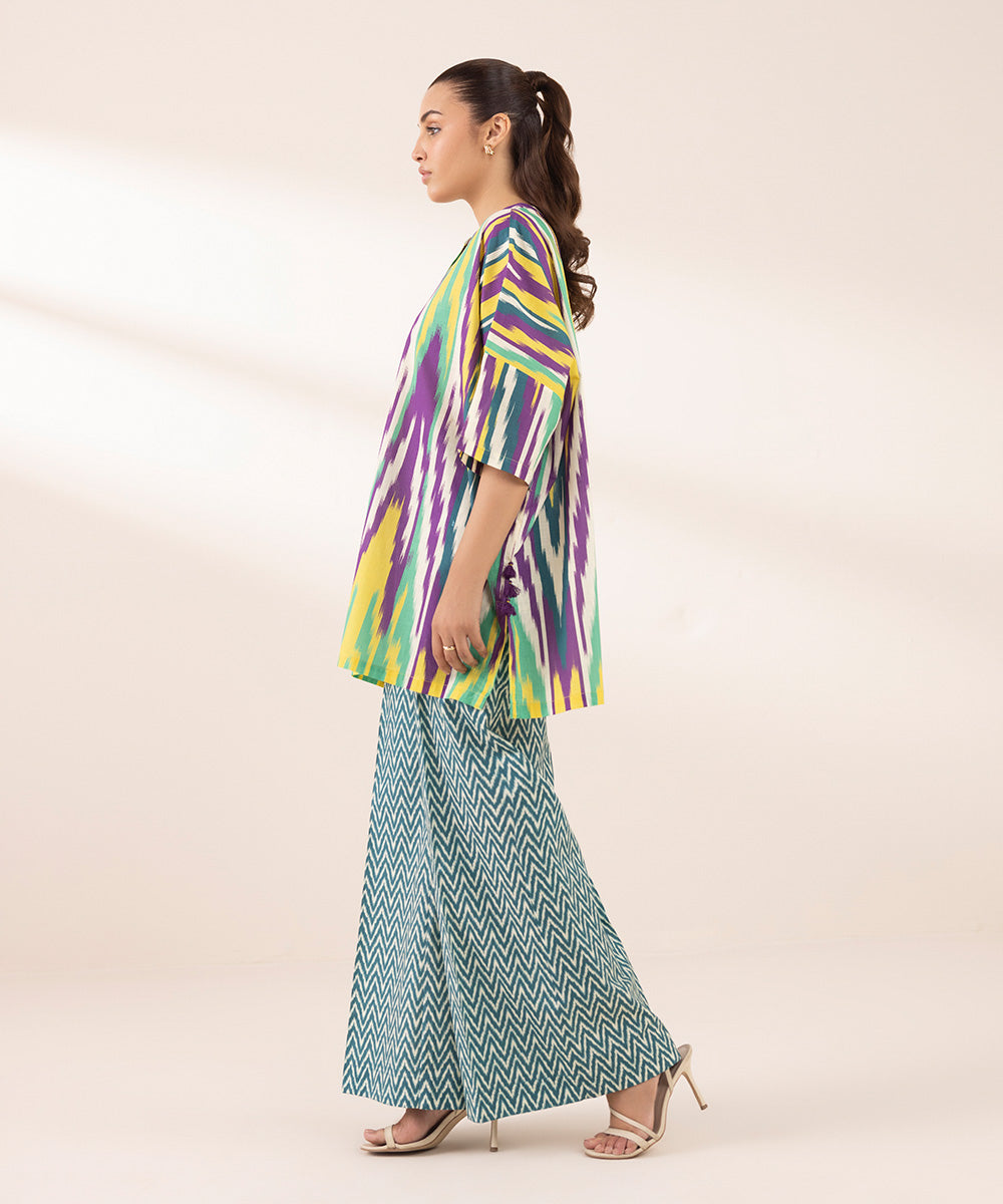 Women's RTW Cross Hatch Multi Printed Boxy Shirt