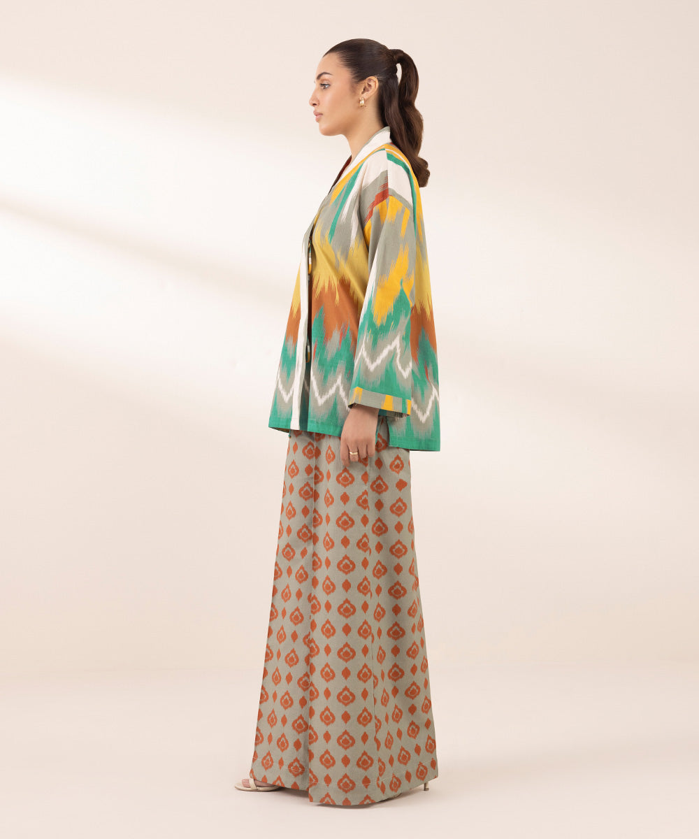 Women's RTW Cross Hatch Multi Printed Front Open Shirt