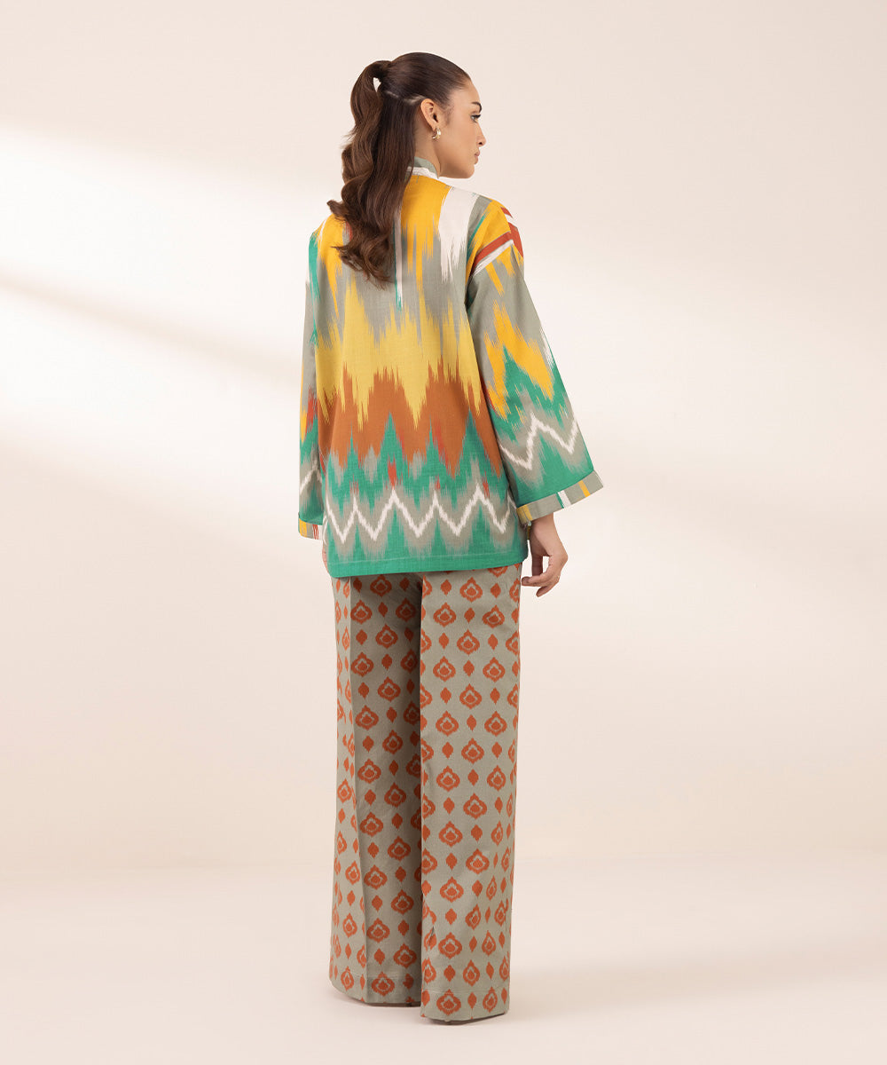 Women's RTW Cross Hatch Multi Printed Front Open Shirt
