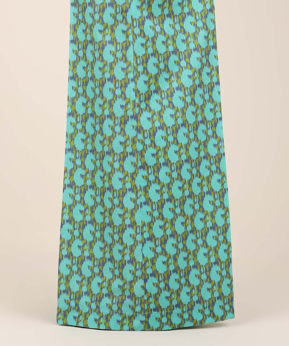 Women's RTW Cambric Green Printed Flared Pants