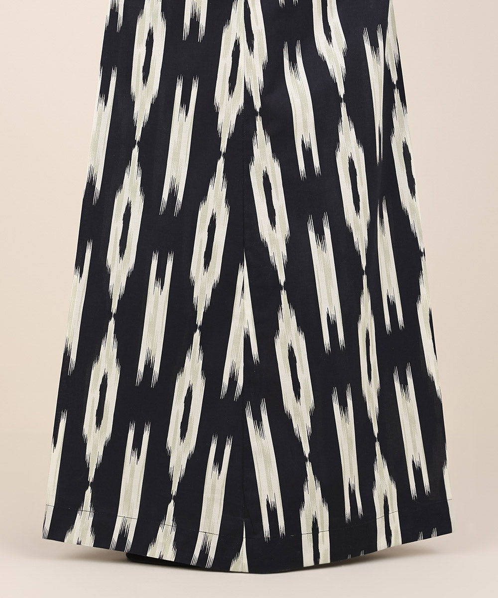 Women's RTW Cambric Black Printed Flared Pants