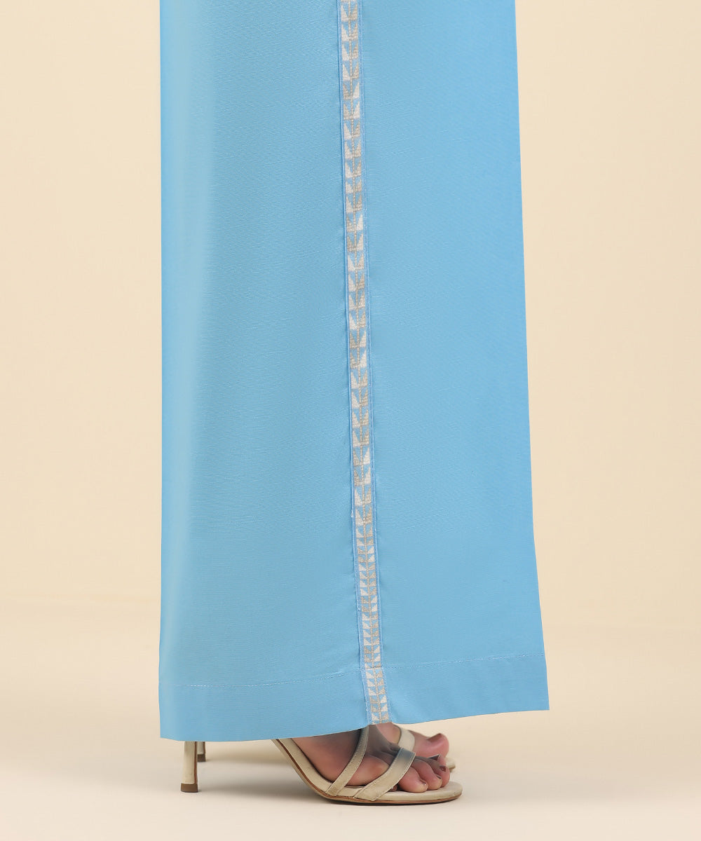 Women's Pret Cambric Blue Solid Culottes