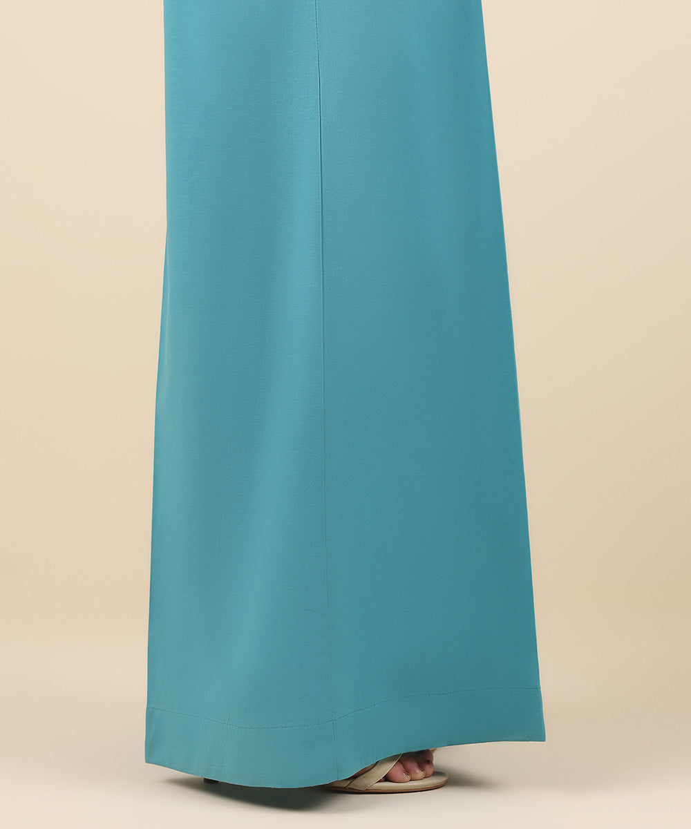 Women's Pret Cambric Green Solid Culottes