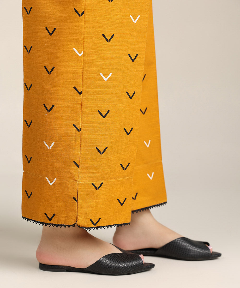 Women's Pret Khaddar Orange Printed Culottes