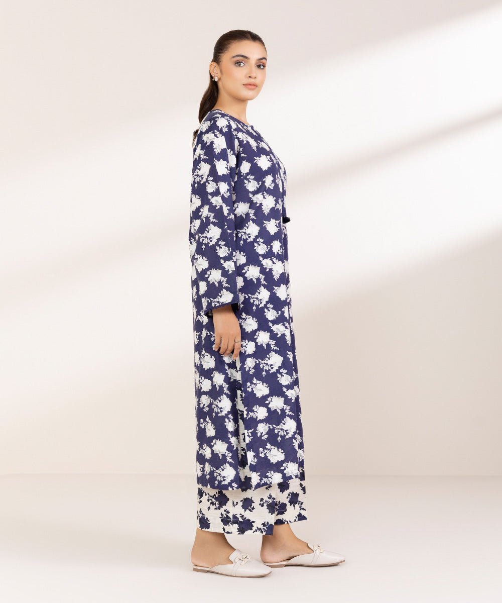 Women's Pret Lawn Printed Indigo Boxy Shirt