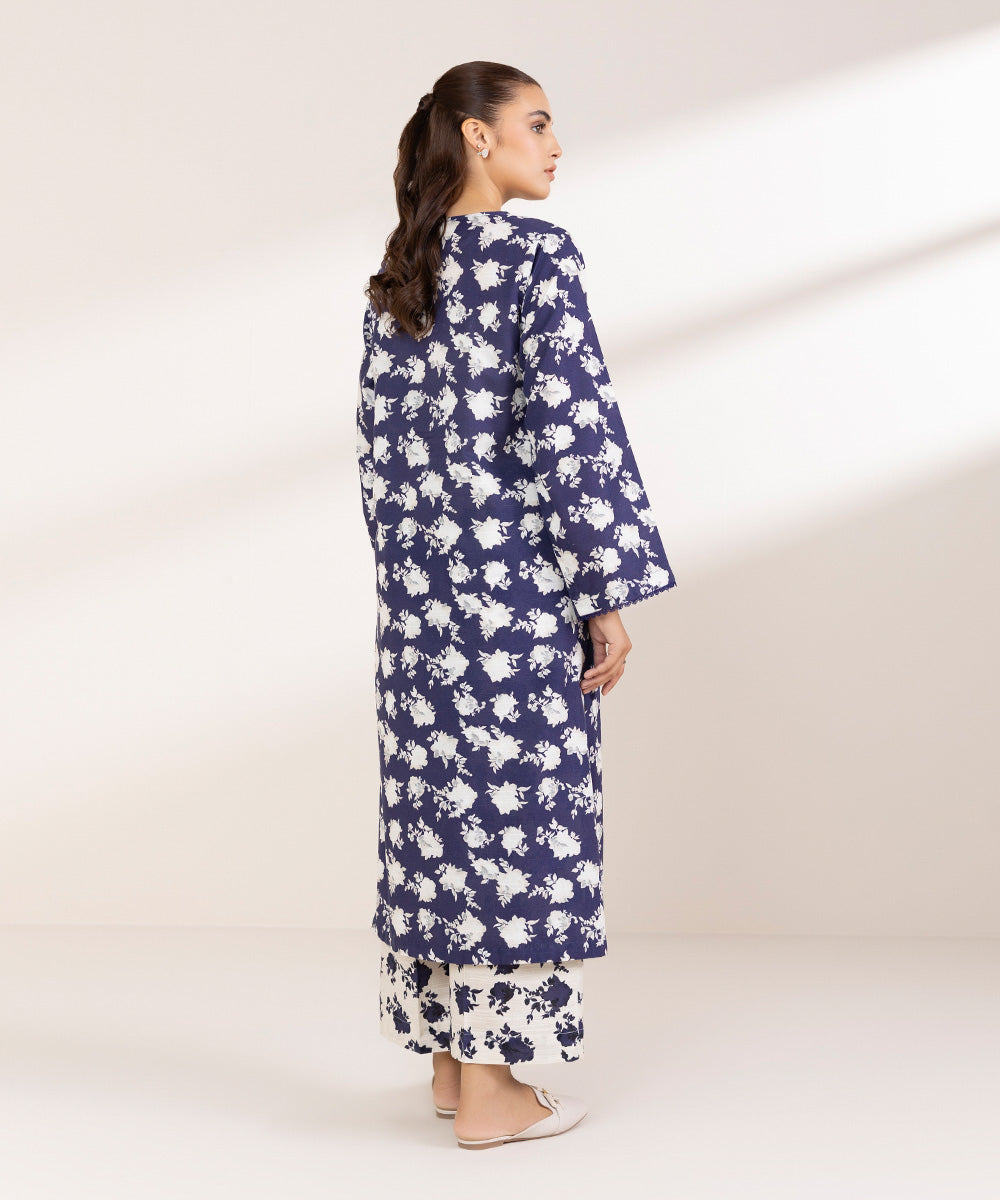 Women's Pret Lawn Printed Indigo Boxy Shirt