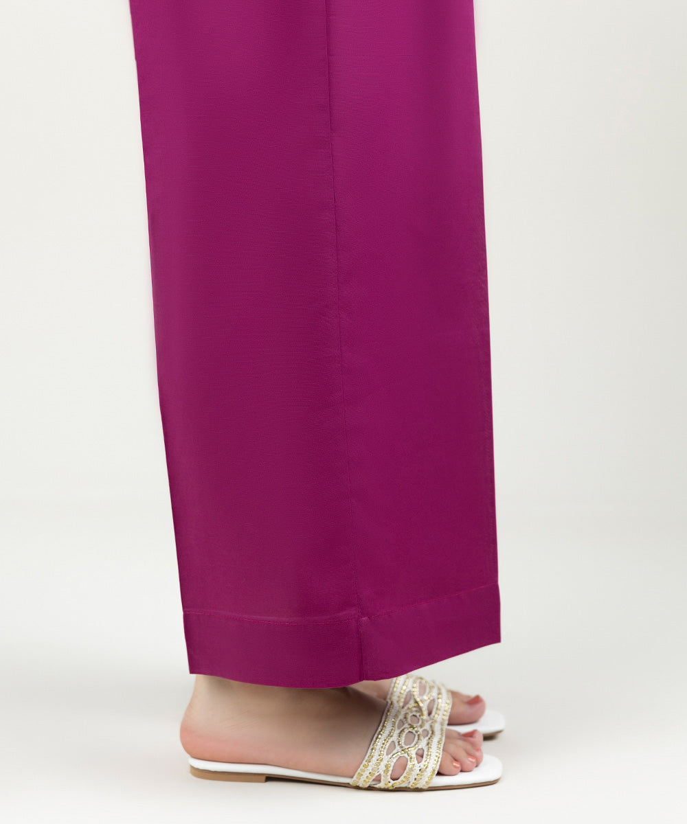 Women's Pret Cambric Solid Magenta Culottes