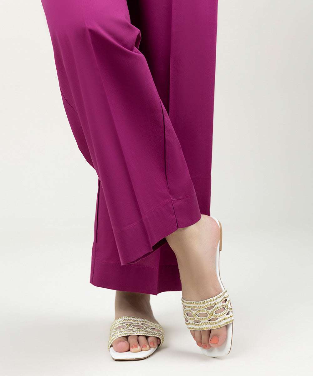 Women's Pret Cambric Solid Magenta Culottes